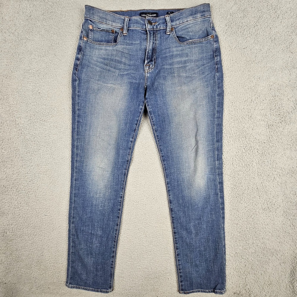 Lucky Brand 121 Slim Jeans Mens 33x31 Medium Wash Blue Stretch Denim Pants